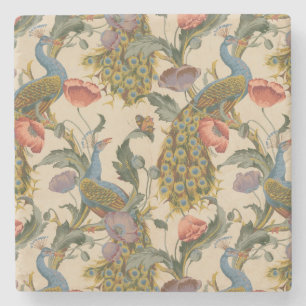  Pauw Patroon Kleurrijke Kunst Stenen Onderzetter