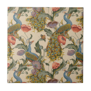  Pauw Patroon Kleurrijke Kunst Tegeltje