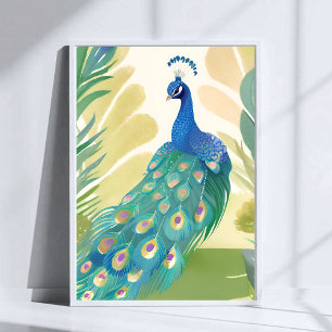 Pauw Princess   Aquarel Dier Natuur Poster