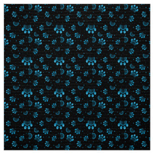 Pauw Print and Grooming Comb Pattern in Blue Color Stof