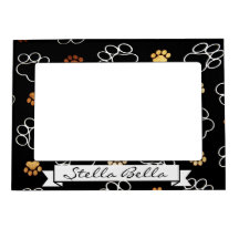 Pauw Print Black Dog Cat Pet Afbeelding Lijst Naam