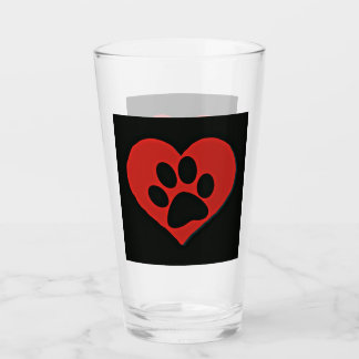 Pauw Print Cat Dog Glas