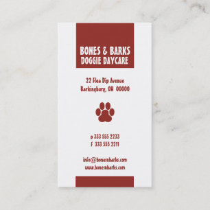 Pauw Print Dog Care Visitekaartje