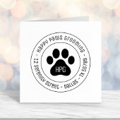 Pauw Print Grooming Business Round Address Zelfinktende Stempel