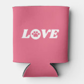 Pauw Print Love met achtergrondkleur Blikjeskoeler (Voorkant)