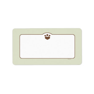 Pauw print off-Leash Art™ Huishoudelijk Pet Aangep Etiket