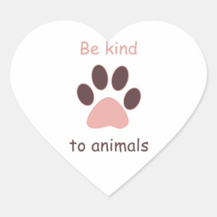Pauw Print "Wees aardig voor dieren" Hart Sticker