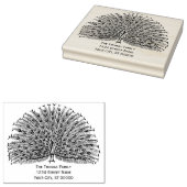 Pauw pronkt met veren #2 Retouradres  Rubberstempel (Gestempeld)