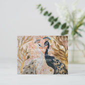 pauw roze gouden kerst briefkaart (Staand voorkant)