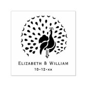 Pauw Silhouet #1 Bruid Bruidegom Koppel Zelfinktende Stempel (Design)