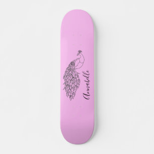 Pauw Silhouet Aangepaste Naam Skateboard