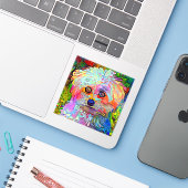 Pauw-sitive Vibes Sticker (Laptop met iPhone)