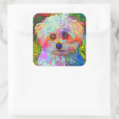 Pauw-sitive Vibes Vierkante Sticker (Tas)