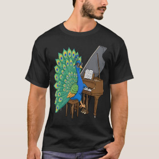 Pauw speelt piano instrumentalist grappige vogel t-shirt