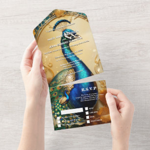  pauw thema bruiloft diner repetitie all in one uitnodiging