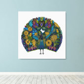 pauw tuinwit canvas afdruk (Insitu (Houten vloer))