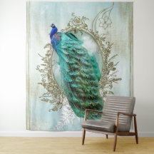  pauw turquoise shabby chic Tapestry