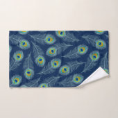 Pauw veren blauw patroon bad handdoek (Handdoek)