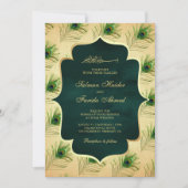  pauw veren moslim bruiloft kaart (Voorkant)