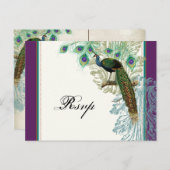  pauw, veren - RSVP Response Briefkaart (Voorkant / Achterkant)