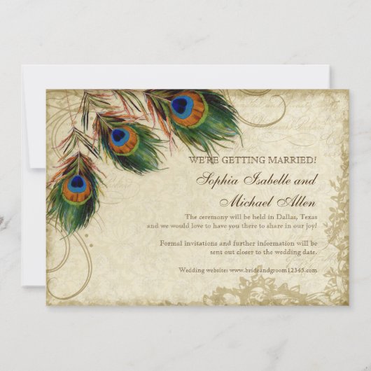 Pauw & Veren Save the Date Theekleurig (Achterkant)