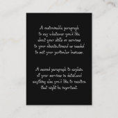 pauw visitekaartje (Achterkant)