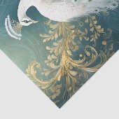 Pauw zit mooi, witte veer waterval tissuepapier (Detail)