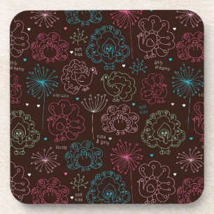 pauwbloem india wallpaper  bier onderzetter