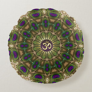 Pauwbohemien Mandala OM Yoga Rond Design #16 Kussen