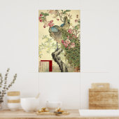 Pauwen & Appelbloes Oude Japanse Stijl Poster (Keuken)