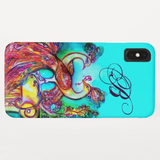 PAUWEN IN LIEFDE MONOGRAM Case-Mate iPhone CASE (Achterkant (horizontaal))