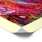 PAUWEN VERLIEFDE, Rood Geel Turkoois Blauw Poster (Hoek)