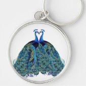 Pauwenechtparen huwelijkscadeaus sleutelhanger (Voorkant)