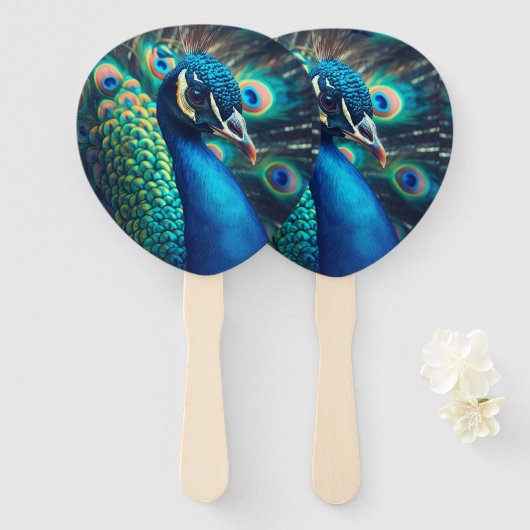 pauwenprofiel handwaaier (Voorkant en achterkant)