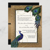 pauwenveer 7 - Formele elegante bruiloft Kaart (Voorkant / Achterkant)