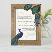 pauwenveer 7 - Formele elegante bruiloft Kaart (Staand voorkant)