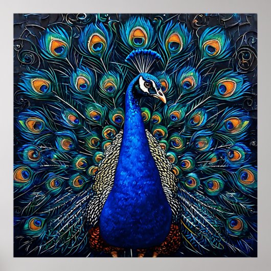 🦚 Pauwluik Muur Kunst Voor Elegante Huisdecoratie Poster (Voorkant)
