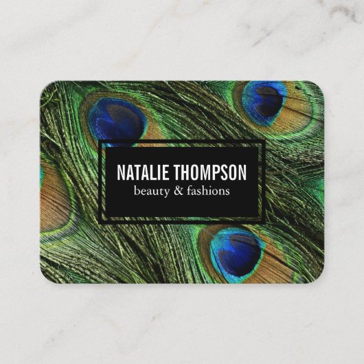 Pauwstaartveren Visitekaartje (Voorkant)