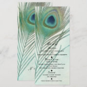 Pauwveer Boho Chic Waterverf Aangepaste Menu (Voorkant / Achterkant)
