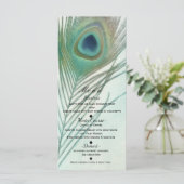 Pauwveer Boho Chic Waterverf Aangepaste Menu (Staand voorkant)