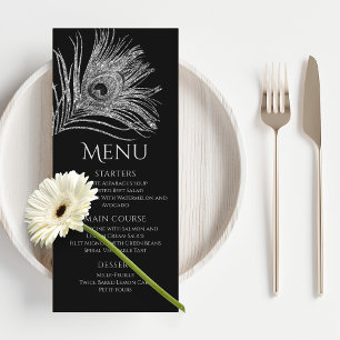 Pauwveer Chic Glitters Zilver Bat Mitzvah Menu