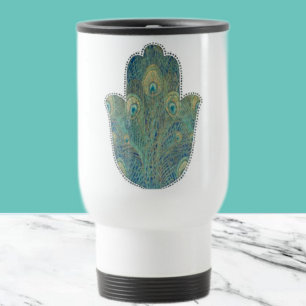 Pauwveer Hamsa Boho Judaica Reisbeker