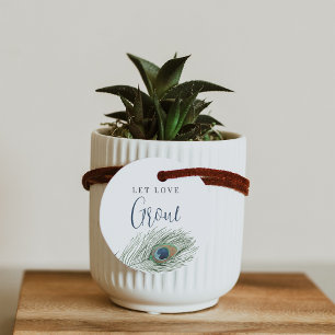 Pauwveer Laat Liefde Groeien Plant of Zaad Bedankjes Labels