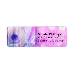 Pauwveer Roze & Blauwe Boho Feest Uitnodiging Etiket