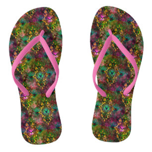Pauwveer vlinder victoriaanse elegante paars teenslippers