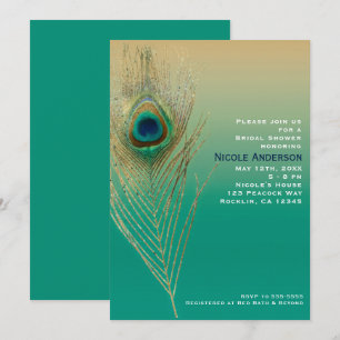 Pauwveer Zand en Theelepel Boho Glam Uitnodiging