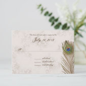 Pauwveerreactie RSVP Kaartje (Staand voorkant)