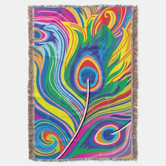 Pauwveren Abstracte Kunst Deken (Voorkant Verticaal)