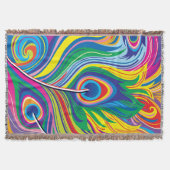 Pauwveren Abstracte Kunst Deken (Voorkant)