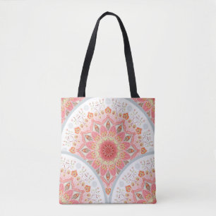 Pauwveren, bloemenrond Ornament. Draagtas